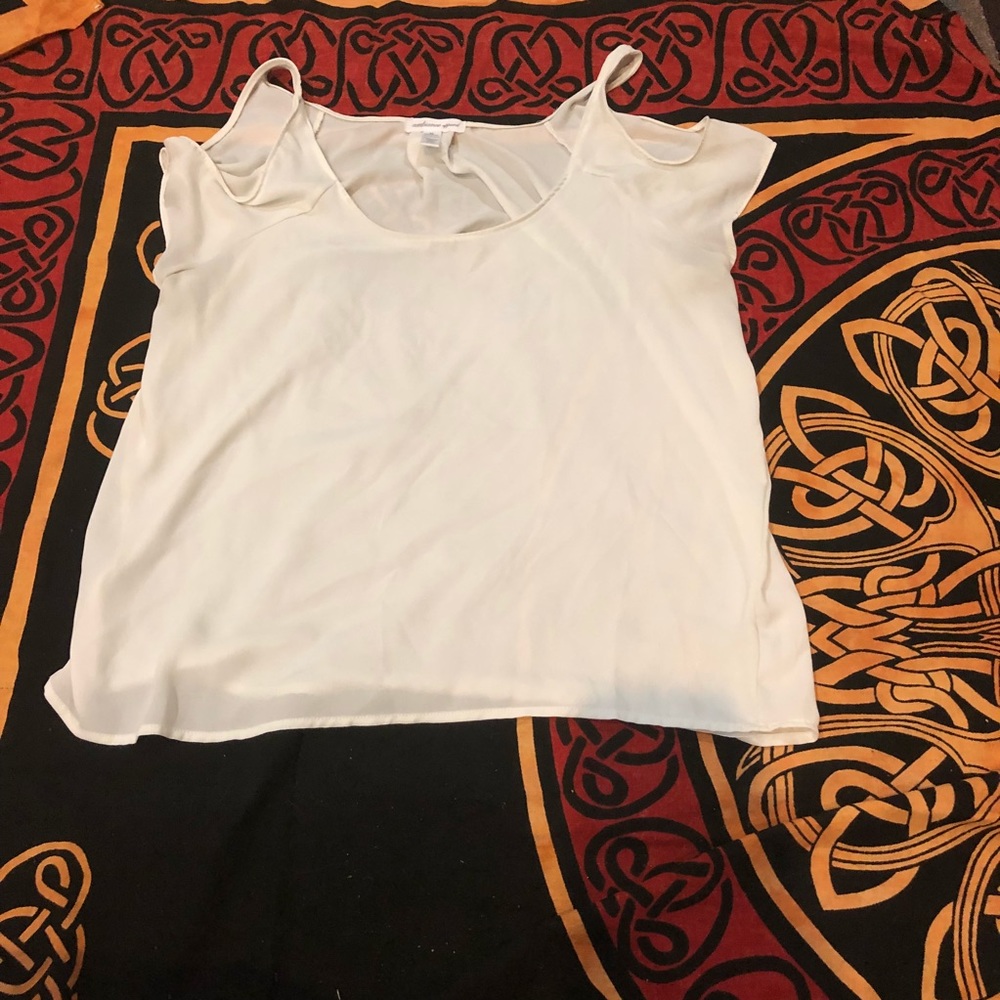 AMBIANCE APPAREL sheer white shirt